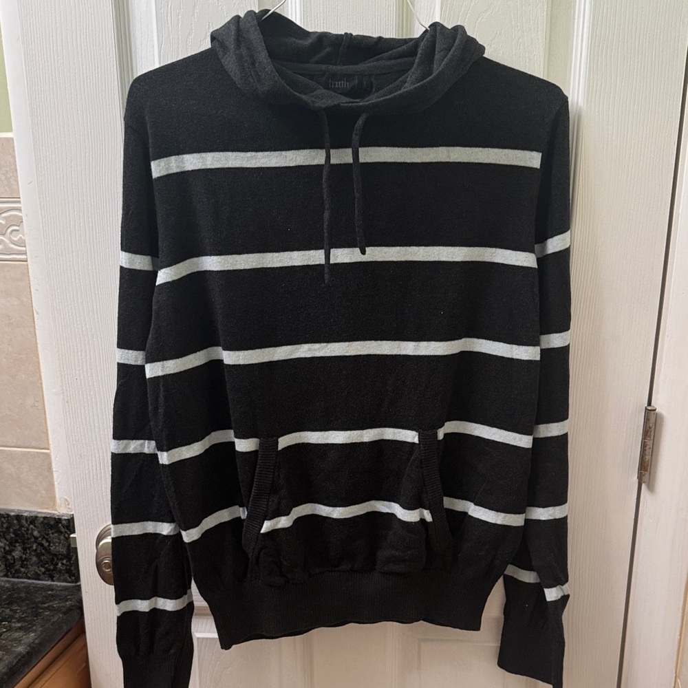 Truth Black and White Striped Hoodie